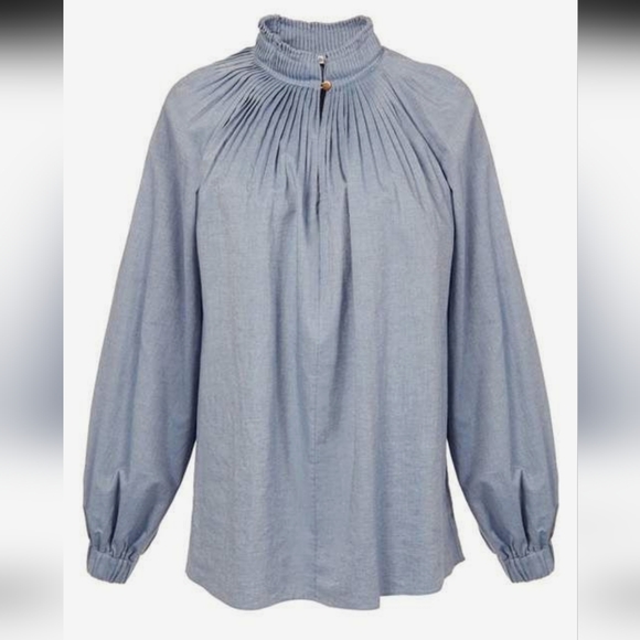 TIBI Chambray Twill Edwardian Top Size 0 - Picture 4 of 11